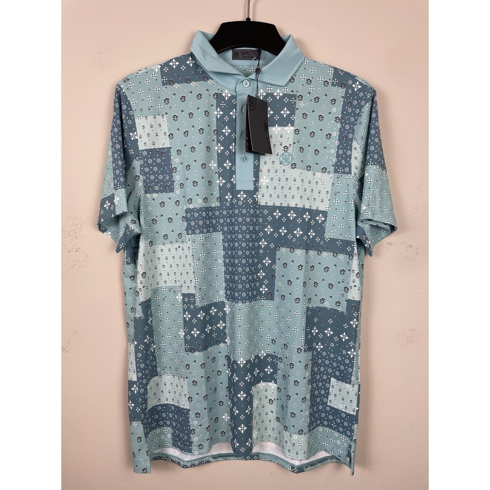 NEW G/FORE Boro Patch Tech Pique Golf Polo Men's Large Floral Short Sleeve - Picture 2 of 7